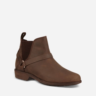 Dámské Chelsea Boots Teva Ellery FG Waterproof Hnědé - CZ085562